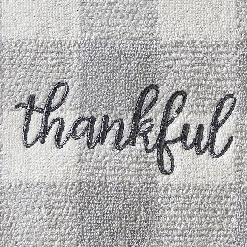 SKL Home by Saturday Knight Ltd. Thankful Plaid Hand Towel (2-Pack), Gray - Image 2